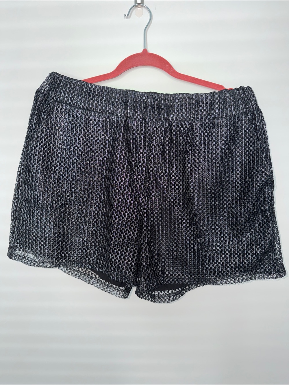Black Mesh Overlay Men’s Shorts